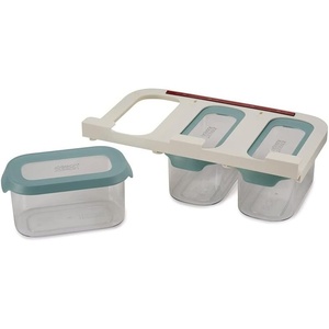 Joseph Joseph CupboardStore Airtight Easy Pour Food Container 3M Tape Undershelf Storage Hanger, 3-Piece Set – Small, Opal(Opal)